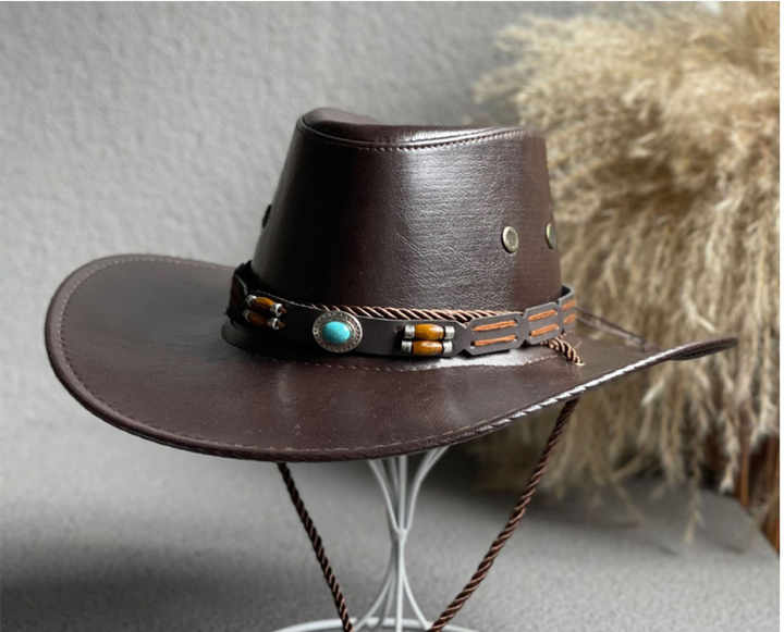 Men's Western Cowboy Hat - Tibetan Style Roll Rim Jazz Hat