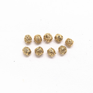 Perles d'espacement rondes en acier inoxydable plaqué or Yunnique pour la fabrication de bracelets, composants de bijoux - Product Image 5