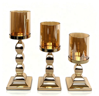 Porte-bougie Hurricane, élégant chandelier à tige haute, bougie pilier en option, taille et finition personnalisables pour table de mariage et décoration intérieure