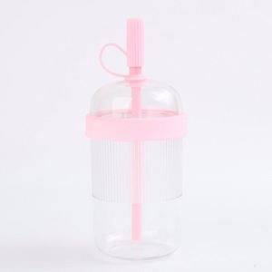 Food Grade Plastic Leakproof Portable Large Capacity Outdoor Travel Coffee Milk Tea Drinking Bottle Straw <b>Cup</b> - Product Image 4