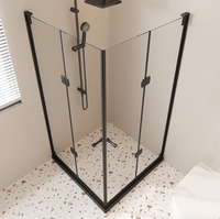 Pintu gulung kamar mandi apartemen kecil layar kamar mandi sederhana keseluruhan kaca kamar mandi pemisah kering dan basah