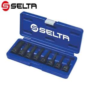 SELTA थोक सस्ते पेशेवर हाथ उपकरण के लिए 8 टुकड़ा प्रभाव Torx बिट सेट कार