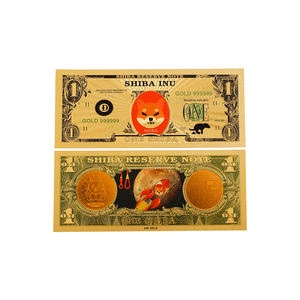 funny design to the moon doge coin gold foil banknote 24k gold