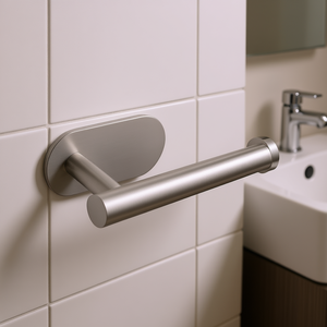 Portarrollos de papel higiénico adhesivo de acero inoxidable, diseño moderno, forma ovalada, para baño - Product Image 2