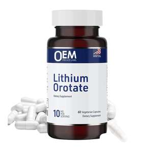 Cápsulas de Orotato de Litio y Estearato de Magnesio de 10 mg OEM, Suplemento Natural para Adultos, Apoya la Memoria y el Bienestar Emocional - Product Image 1