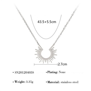 Wholesale Women <b>Necklace</b> Gold Sun Flower Jewelry Custom Stainless Steel Sun Flower Pendant <b>Necklaces</b> - Product Image 6
