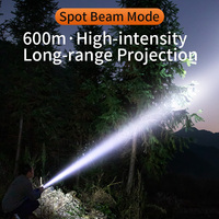 Projecteur SUPERFIRE étanche en alliage d'aluminium durable, éclairage RGB 650m, mise au point réglable, indice de protection IP33, rechargeable, 750 lumens