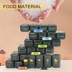 Gujia ABS + PP Boîte à pilules hebdomadaire écologique de 7 jours avec 4 compartiments pour tablettes pour le stockage des médicaments de voyage - Product Image 4