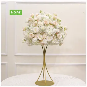 Peônia artificial para decoração de casamento, peônia branca e cremosa de flores artificiais de seda