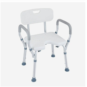 Chaise de douche Jiaxin en alliage d'aluminium, capacité 150 kg, avec dossier et accoudoirs, pour personnes âgées, handicapées, usage domestique - Product Image 1