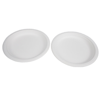 Plaque ronde en bagasse de 7 pouces plaquée sans produits chimiques jetable Plaque de pulpe de canne à sucre