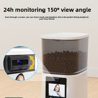 Comedero Inteligente para Mascotas con Cámara WiFi de 4L, Control Remoto por Aplicación, Dispensador Automático de Alimentos con Recipiente de Acero Inoxidable 304 para Gatos, Suministros para Mascotas