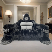 Canapé Gorille Moderne en Tissu Peluche, Sièges Nouveauté, Canapé Créatif de Luxe en Fourrure pour Hall d'Hôtel, Salon, Hôpital, Grand Canapé