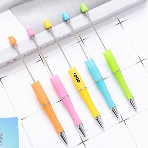 Bolígrafos de Plástico Coloridos con Cuentas - Bolígrafos Divertidos, Creativos y Lindos con Serigrafía, Ideales para Estudiantes y Regalos Promocionales - Product Image 1