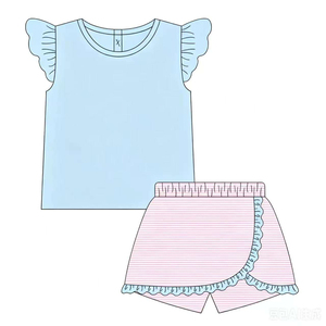 Set di Abbigliamento Premium per Bambine, Completo Estivo Senza Maniche per Bimbe e Neonate, Set Camicia e Pantaloncini - Product Image 3