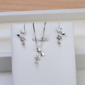 Pendentif étoile pentagonale en argent S925, personnalisé, plateau vide pour perles, accessoires de bijoux DIY avec aiguille pour boucles d'oreilles 1360 - Product Image 1