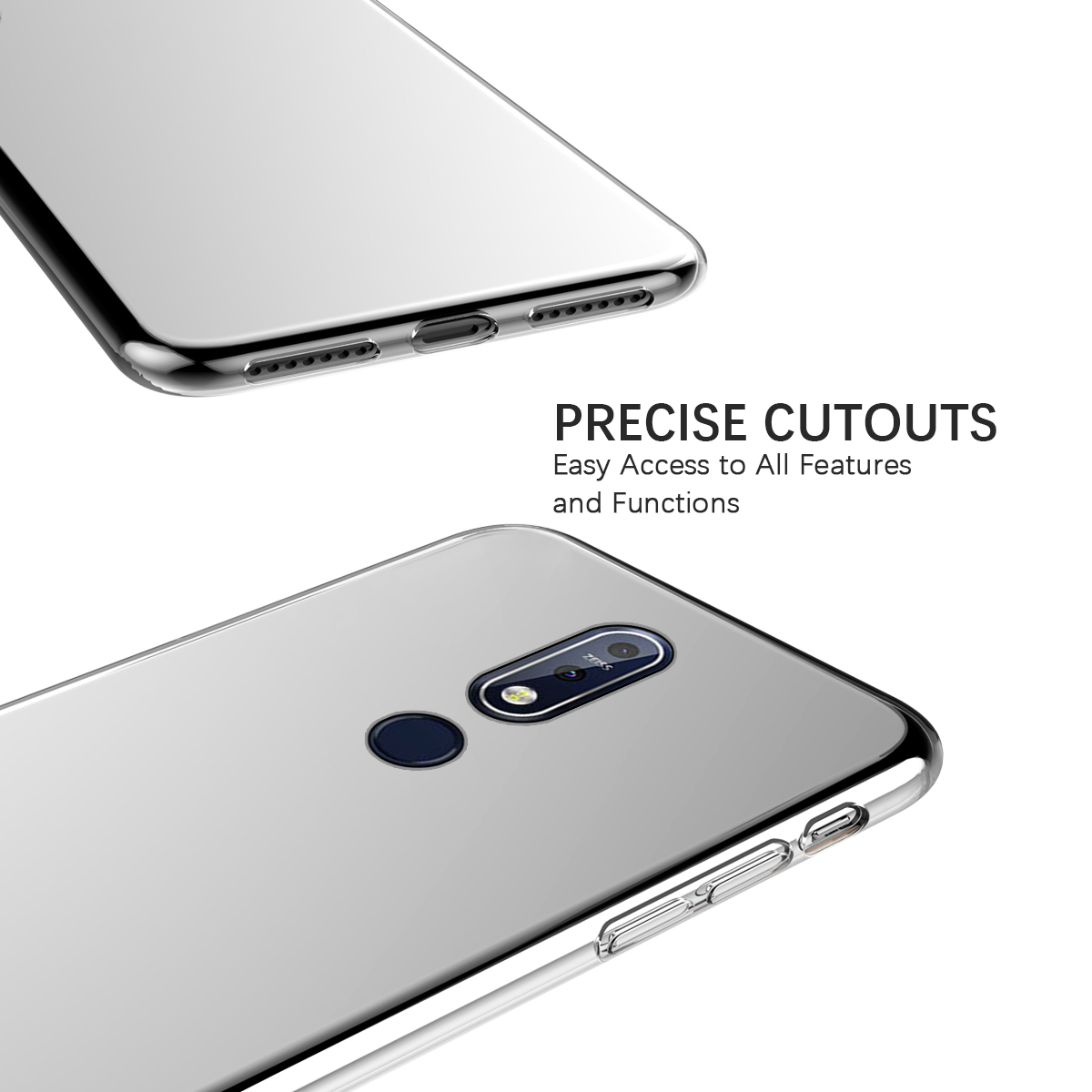 MaiJin Handyhülle Für Nokia 7.1 – Crystal Clear TPU Case, Durchsichtig, Kratzfest & Stoßdämpfend