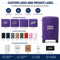 Valise cabine rigide PP 20 pouces violette conforme REACH avec poignée latérale – Assortiment de détail pour fournisseurs