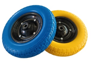 Roue de brouette pneumatique en caoutchouc polyuréthane de haute qualité 3.50-7, à roulement à billes, anti-crevaison, avec support personnalisé - Product Image 5