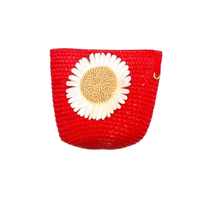 Bolso tejido de paja con diseño de girasol, mini bandolera de 12x14cm para mujer, accesorio de playa de verano - Product Image 3