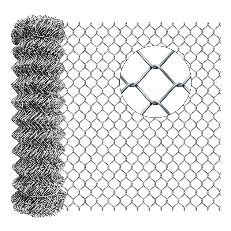 Customized Galvanized Chain Link Fence 8' Tall 6 Gauge Diamond Shape Chain Link Wire Mesh for Boundary Wall