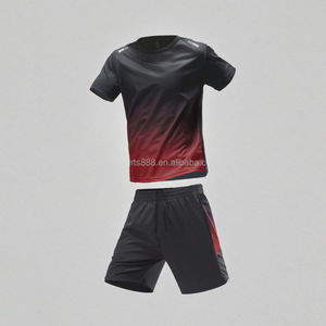 ชุดกีฬาแขนสั้นผู้ชาย ผ้าโพลีเอสเตอร์ 100% ระบายอากาศ แห้งเร็ว พิมพ์ลายดิจิทัล รับสกรีนโลโก้ แฟชั่นฤดูร้อน สไตล์ลำลอง เหมาะสำหรับวิ่ง - Product Image 2