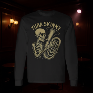 Camiseta de manga larga Tuba Skinny Skeleton con diseño de banda musical negra - Product Image 3