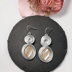 HANSIDON <strong>Handmade</strong> Aluminum Alloy Wire Crystal Dangle <strong>Earrings</strong> for Women Statement Drop <strong>Earrings</strong> Unique Design Jewelry - Product Image 4