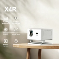 Proyector de Cine en Casa con Enfoque Automático, Keystone, FHD 1080P, 4K, Smart, 350ANSI, Android 14, LED, WiFi 6, 5G, Tiro Corto, Pantalla Grande