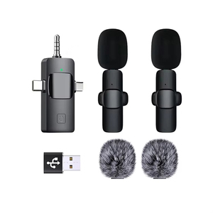 K15 三合一降噪无线领夹式麦克风 USB Type-C 适用于手机萨克斯管-专业级 RGB LED 灯光 - Product Image 5