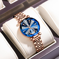 BINBOND B188 jam tangan wanita, arloji desain mewah asli Quartz wanita elegan modis kasual tahan air 188