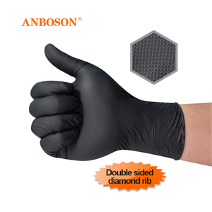 Hochleistungs-Volldiamant-strukturierte 8-Mil-<span class=keywords><strong>Latex</strong></span>-freie industrielle Einweg-Nitril handschuhe mit 100 Zählungen - Product Image 5