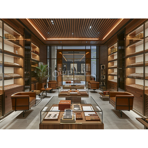 Cổ Điển Tùy Chỉnh Rắn Gỗ Cửa Hàng Hiển Thị Cigar Humidor Đồ Nội Thất Chiếu Sáng Thuốc Lá Hiển Thị Tủ Xì Gà Showroom Hiển Thị Kệ - Product Image 2