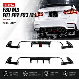 ลิ้นดิฟฟิวเซอร์กันชนหลังสำหรับ F80 F81 F82 F83 M3 M4 ปี 2014-2019 ชุดแต่งสปอยเลอร์รถยนต์ อัพเกรด ปรับแต่ง พร้อม/ไม่มีไฟ LED - Product Image 1