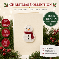 Carte de vœux de Noël personnalisée 5x7 pouces en carton avec enveloppe à surpiqûres contrastées en pâte recyclée, cadeau d'entreprise pour les fêtes