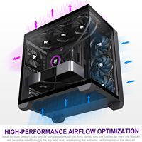 Boîtier PC F300 (2025) préinstallé avec 4 ventilateurs sans RGB, ATX Full Tower Gaming Acrylic Audio 270 panoramique en verre FOIFKIN (noir)