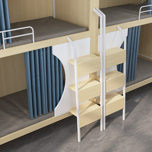Giường tầng đôi hiện đại có rèm dành cho căn hộ và trường học, giường tầng gỗ cho trẻ em và người lớn - Product Image 3