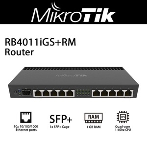 Router Mikrotik RB4011iGS+RM con 10 Puertos Gigabit, 10G SFP+, CPU de Cuatro Núcleos a 1.4GHz, Montaje en Rack 1U - Product Image 4
