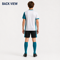 Ensemble maillot et short de football personnalisé pour jeunes, texture diagonale, impression par sublimation, uniforme sportif pour matchs et entraînements des équipes juniors