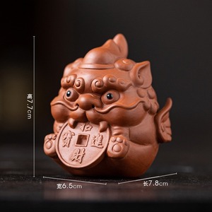 Ornamento <span class=keywords><strong>Drago</strong></span> Divino in Argilla Nera Viola, Portafortuna per la Casa - Product Image 3