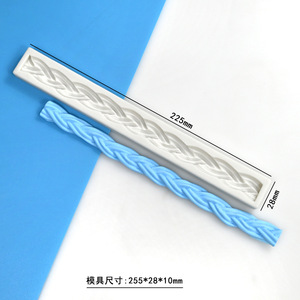 Stampo <span class=keywords><strong>in</strong></span> Silicone per Decorazioni di Torte, Cioccolato e Aromaterapia, con Motivi a Nuvola, Corda Intrecciata e Piastrelle a Muro - Product Image 6