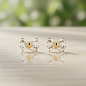 Pendientes de Mariposa Suizos con Cristales Chapados en Oro, Corte Marquesa, Joyería de Moda para Mujer, Regalo - Product Image 2