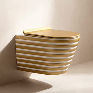 WC Sospeso in Ceramica dal Design Moderno e Minimalista, Ecologico con Scarico a Ciclone, Senza Telaio, con Sifone a P per Scuole e Ospedali - Product Image 3