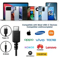 Earphone Tabung Udara Tunggal Tipe C, Headset In-Ear Pengurang Kebisingan untuk Ponsel, Kabel 120cm, Hands-Free untuk Bisnis, Mengemudi, Kantor