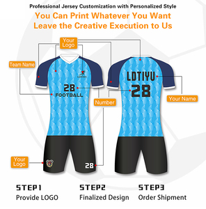Ensemble de maillots de football unisexe neufs, vente en gros d'usine, respirant, été, imprimé, personnalisé, entraînement d'équipe, match de football - Product Image 3