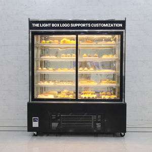 ויטרינה מוארת LED, ארון זכוכית עומד, פתיחה קדמית בזווית ישרה, ארון תצוגה מקורר לחנות, לתצוגת עוגות - Product Image 5