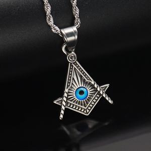 Nuevo Collar Masónico de Acero de Titanio AG para Hombre, con Colgante de Ojo Plateado Triangular, de Moda Exclusiva - Product Image 2