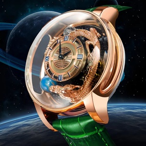 PINDU DESIGN 2023 Montre solaire Astronomia de luxe pour homme Bracelet en cuir Boîtier en acier inoxydable Résistant à l'eau 3BAR - Product Image 1