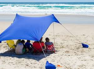 Abri solaire Portable coupe-vent corde Protection solaire Stable avec sac de transport pour famille Camping en plein air pêche arrière-cour pique-niques - Product Image 6