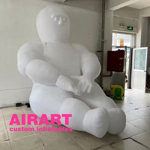 Sculpture d'art gonflable Homme gras, conception d'usine Ballon gonflable Homme blanc pour la décoration de musée d'art - Product Image 2